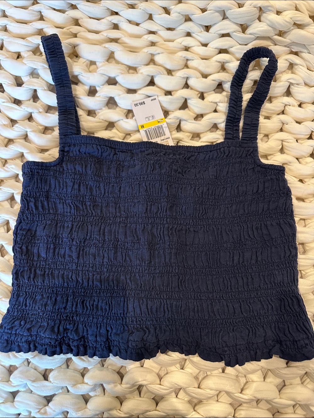 NWT Michael Kors Navy Smocked Camisole Tank - Women